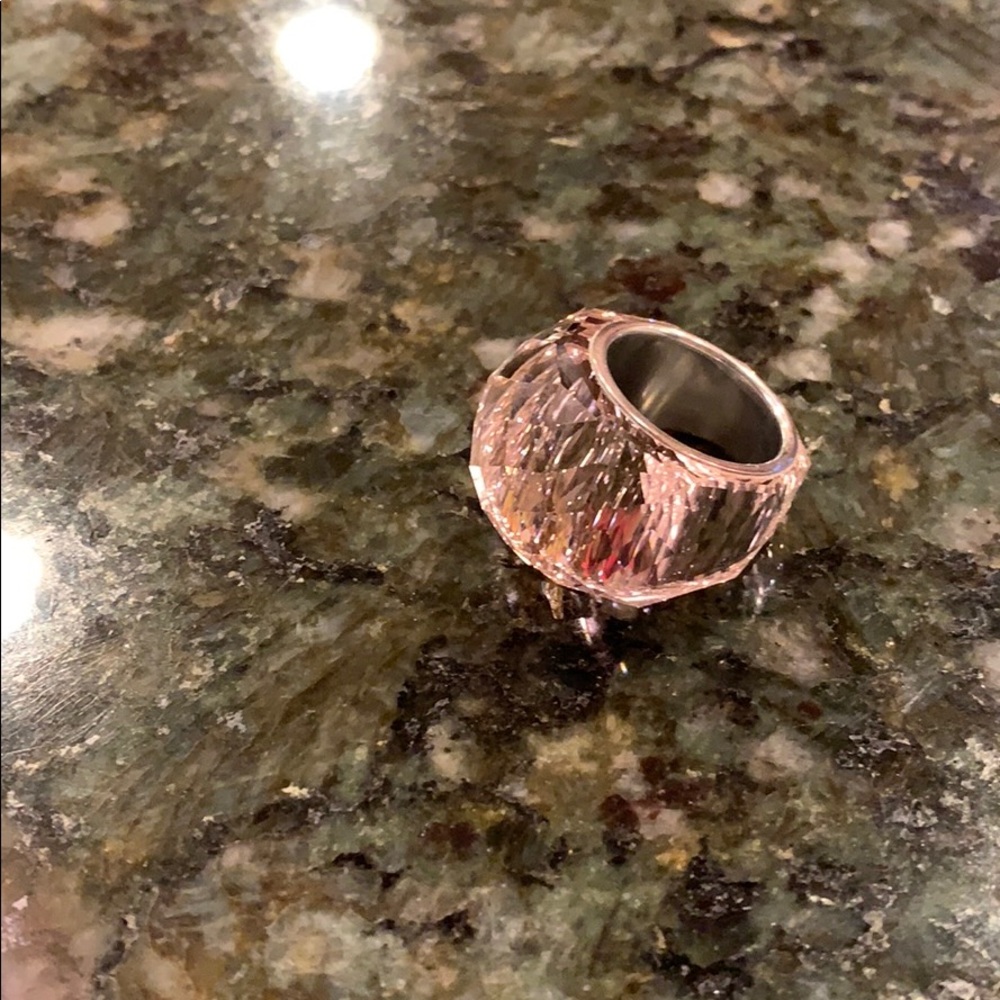Pink Swarovski crystal ring